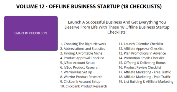 SMART IM CHecklists Vol 12 - Offline Business Startup